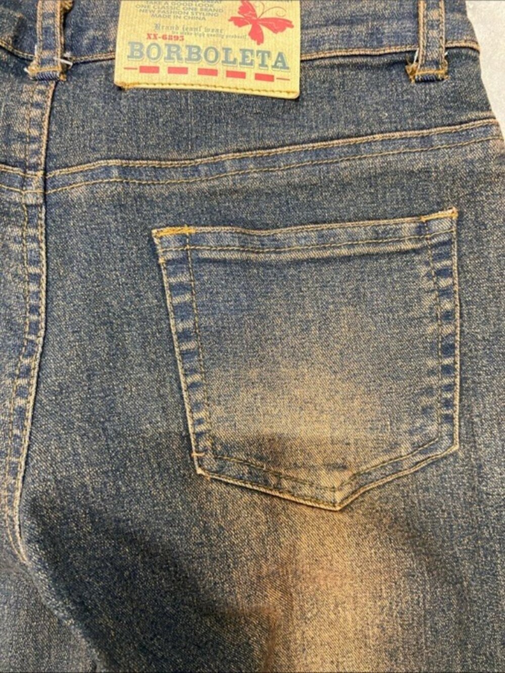 Borboleta Best Jeans Rhinestone Seaglass Flare Jeans Women’s M NWT Y2K Bling - Picture 7 of 8